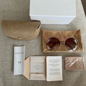 ❤️FINAL DROP❤️NWT CHLOE 62MM GRADIENT GOLD ROUND GLASSES